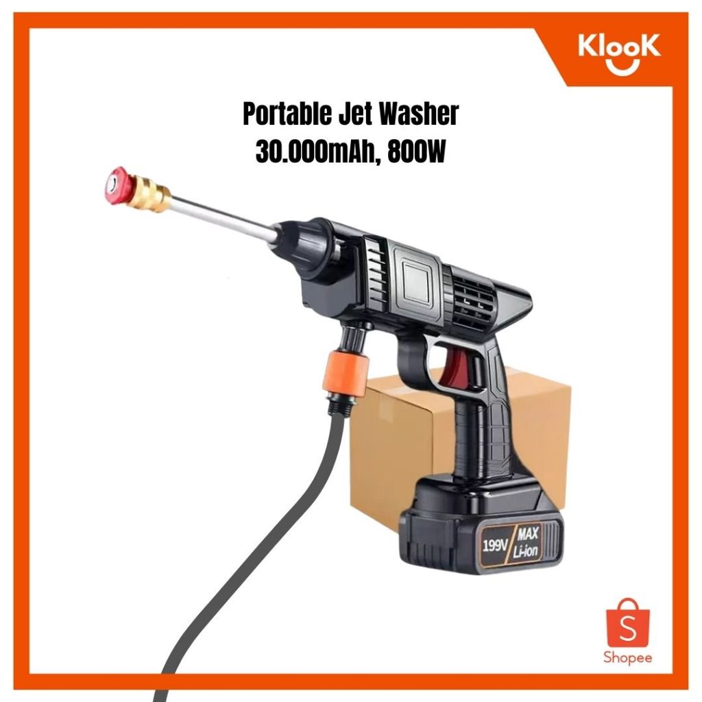 Alat Cuci Mobil Jet Washer Water Spray Gun Cordless Portable Wireless