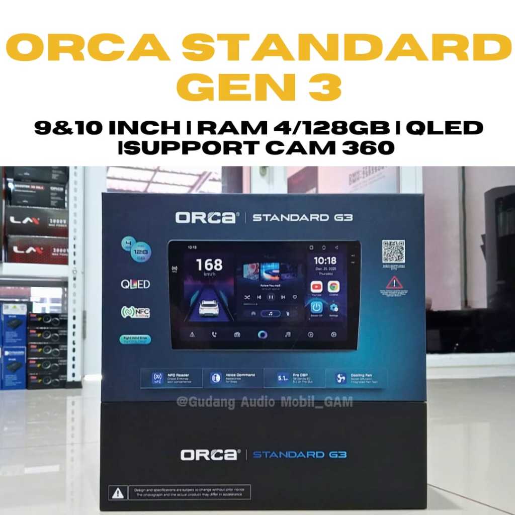 HEAD UNIT ANDROID ORCA ADR - 9988 9&10 INCH ORCA STANDAR NEW GEN 3