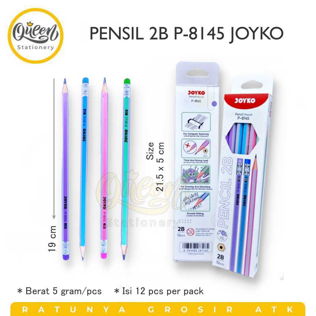 

1 PCS PENSIL 2B P-8145 JOYKO PENSIL KAYU / PENSIL KAYU / PENSIL UJIAN 2B / ALAT TULIS