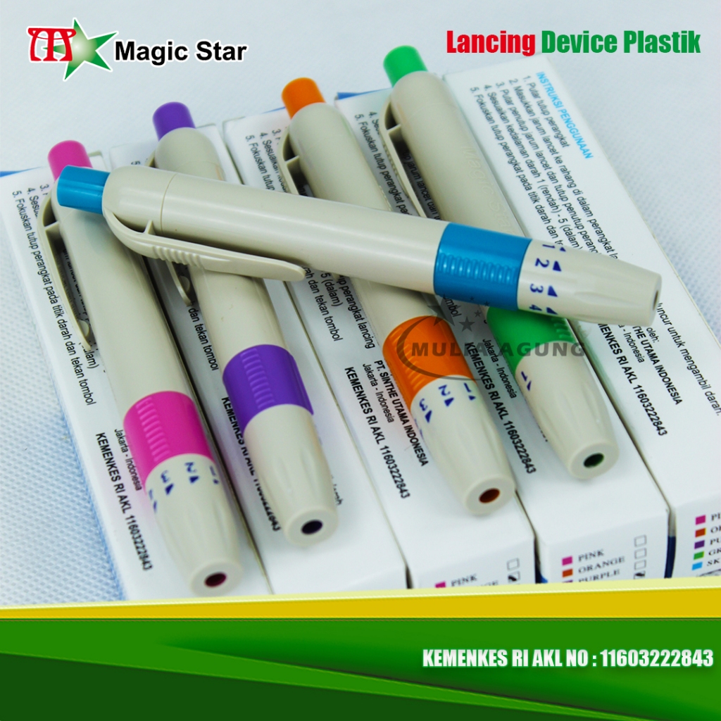 Pena Bekam Lancing Device Automatic Original Magic Star Warna Lancing Magic Star Plastic Murah