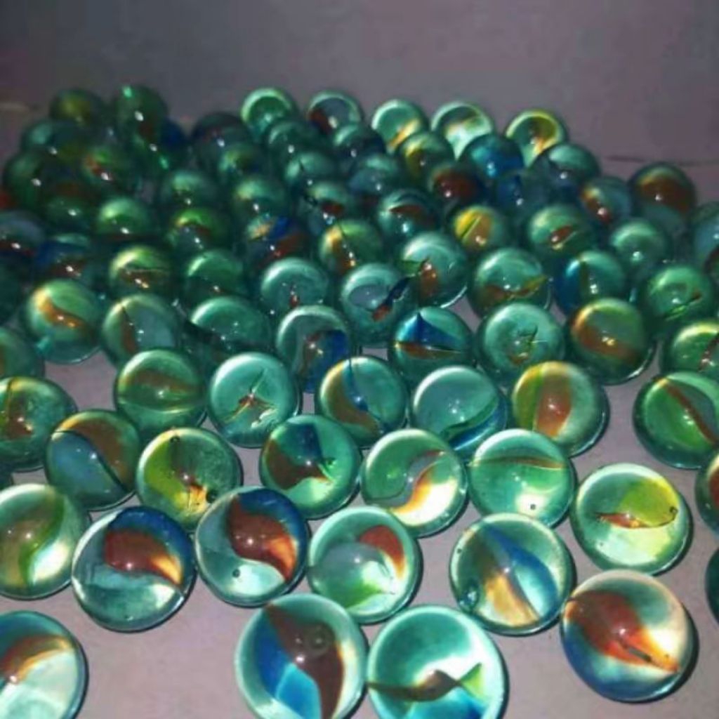 Mainan jadul tradisional gundu/ kelereng polos besar dan kecil