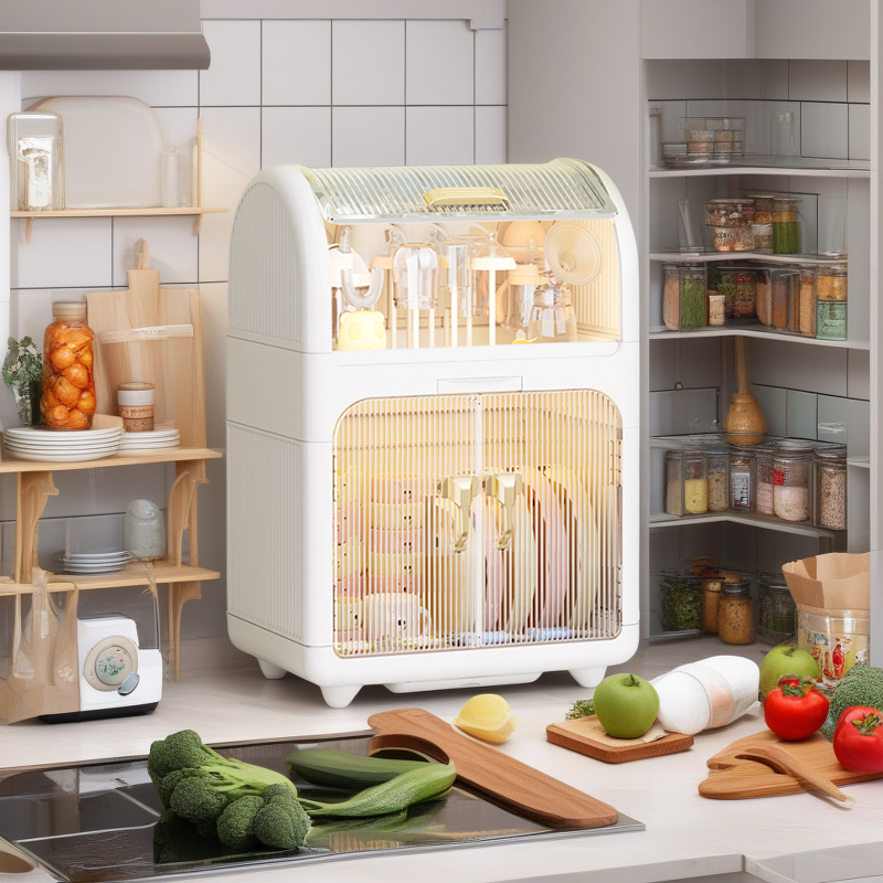 Rak Piring Tertutup Rak Piring Plastik Rak Piring Tertutup Bayi Rak Piring Susun Anti Debu  2 Susun