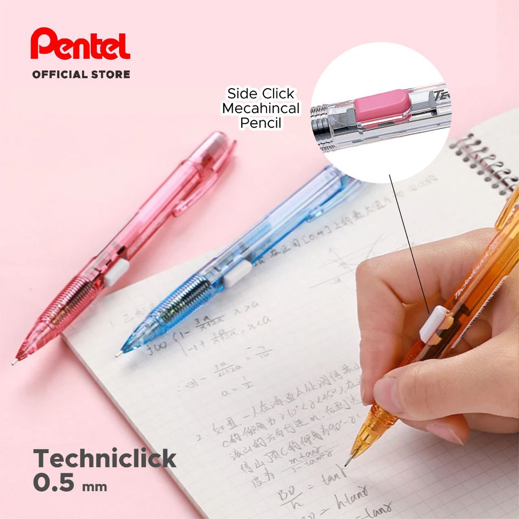 

Pensil Mekanik Pentel PD105C 0.5mm Refillable | Pensil cetak cetik | Pensil klik samping