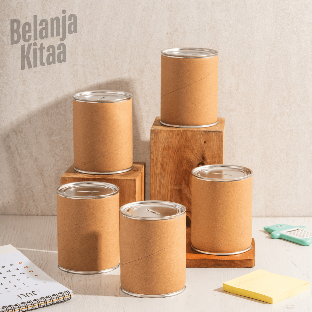 [ COD - Ukuran Mini ] Celengan Souvenir Polos Paper Core Permanen Buka Tutup