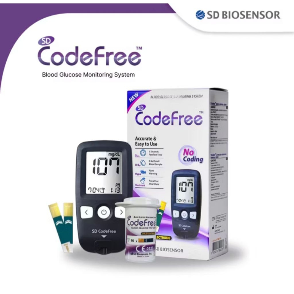STANDARD BIOSENSOR CODE FREE KIT Alat Cek Gula Darah +Strip