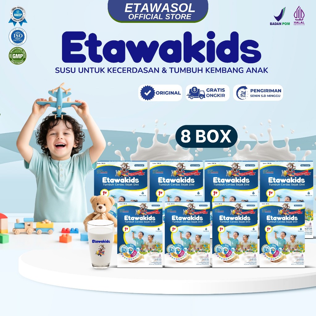 

Susu Anak Etawakids Platinum dengan Omega 3, 6, DHA & Whey Protein & Kalsium untuk Pertumbuhan 8 Box