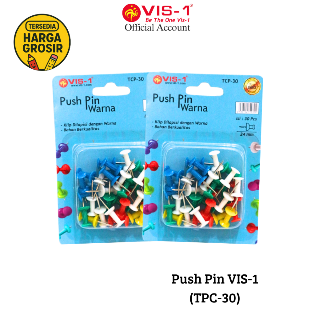 

VIS-1 Push Pin / Tancapan / Pushpin TCP-30 (30 Pcs)