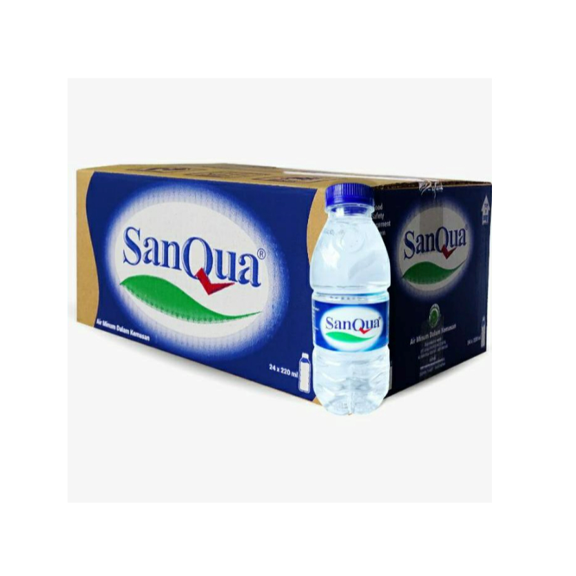 

SANQUA BOTOL 220 ml, sanqua botol 1 dus, air mineral kemasan