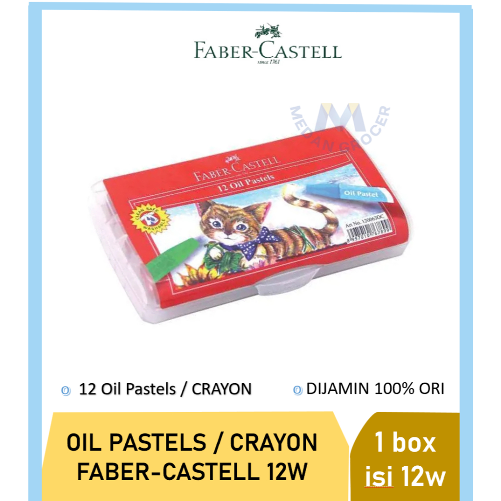 

Crayon Faber Castell 12 warna Oil Pastels