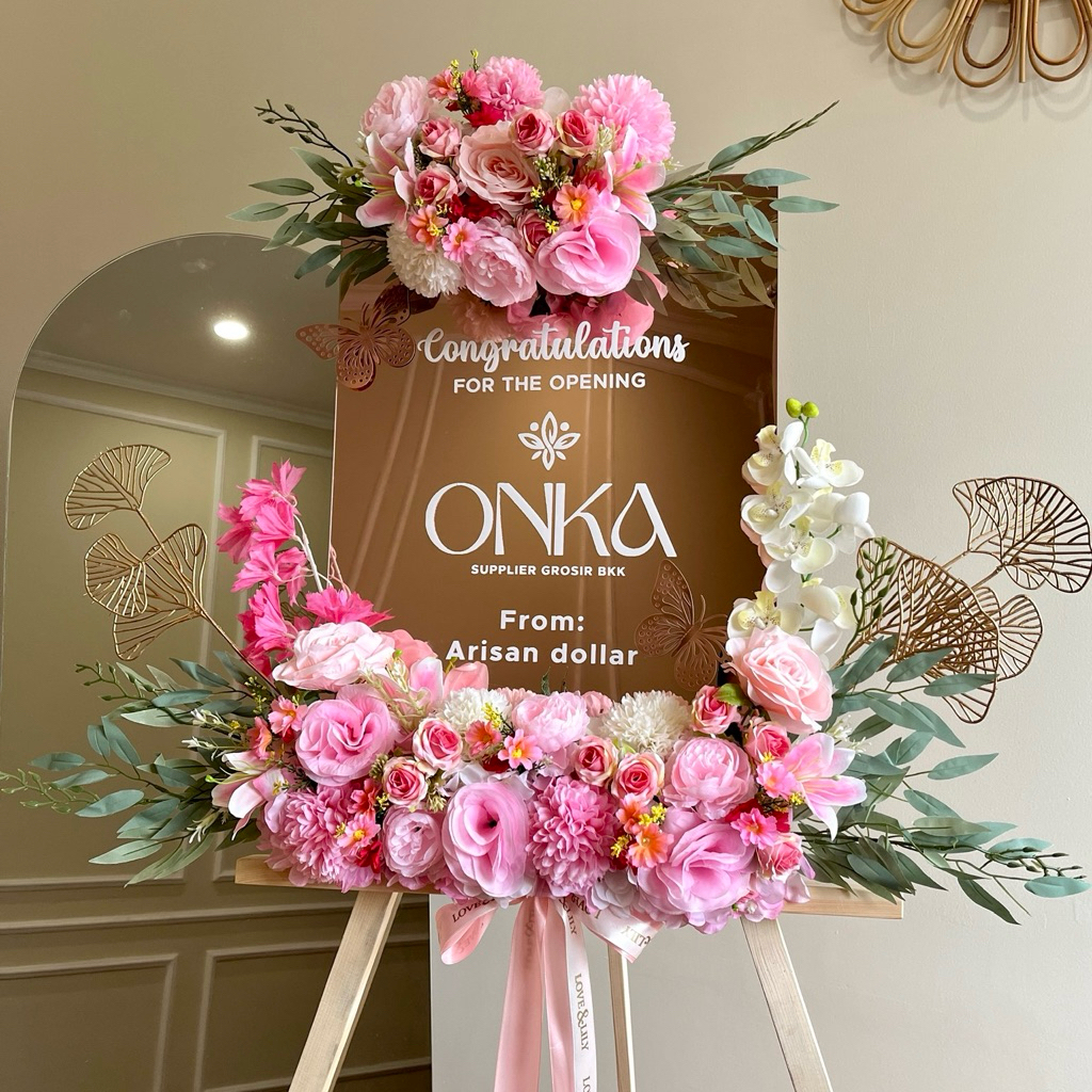[FREE ONGKIR] PAPAN BUNGA ACRYLIC - Grand Opening Flower Standing Acrylic ucapan congratulation pemb