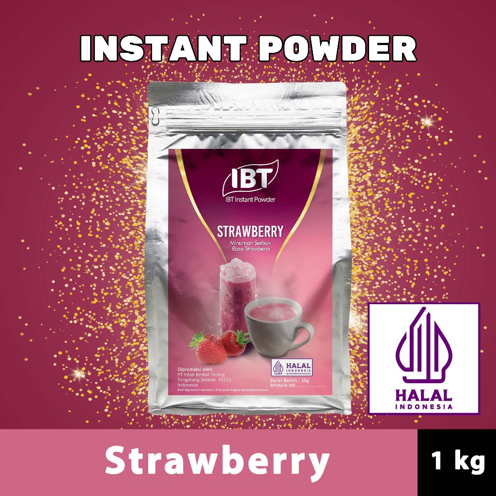 

Bahan Minuman Bubuk Rasa Strawberry. Stroberi Instant IBT Drink Powder