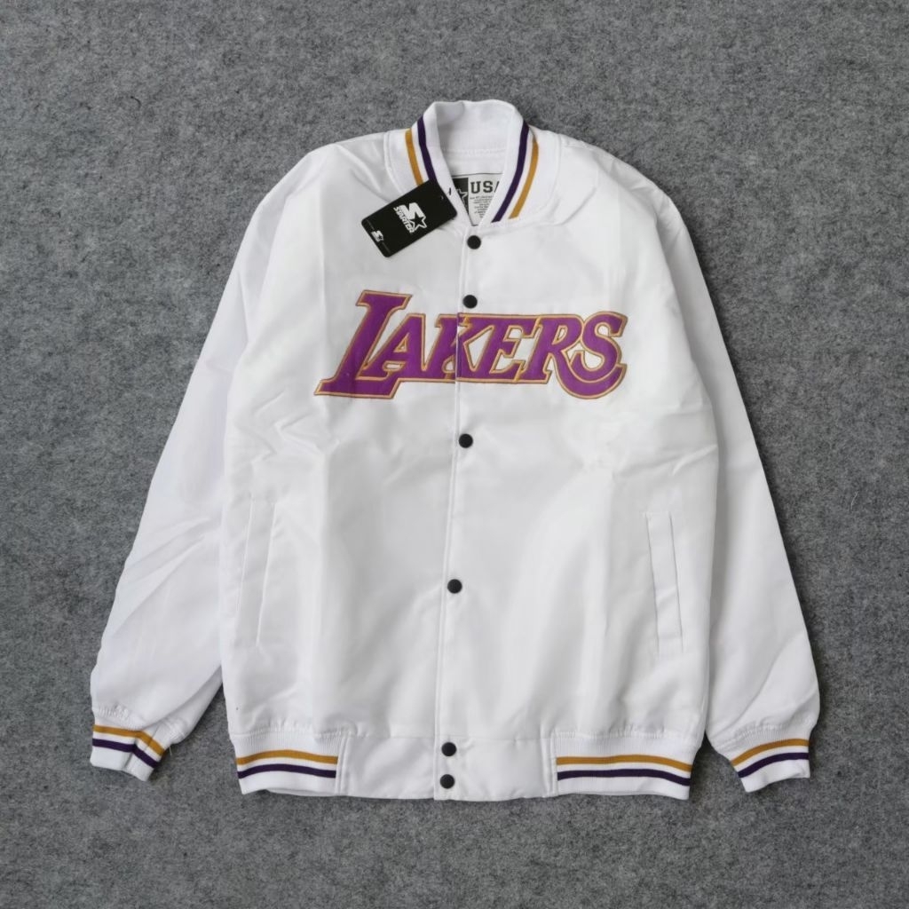Varsity Baseball Lakers White – Outfit Sporty Korean Style Casual Premium