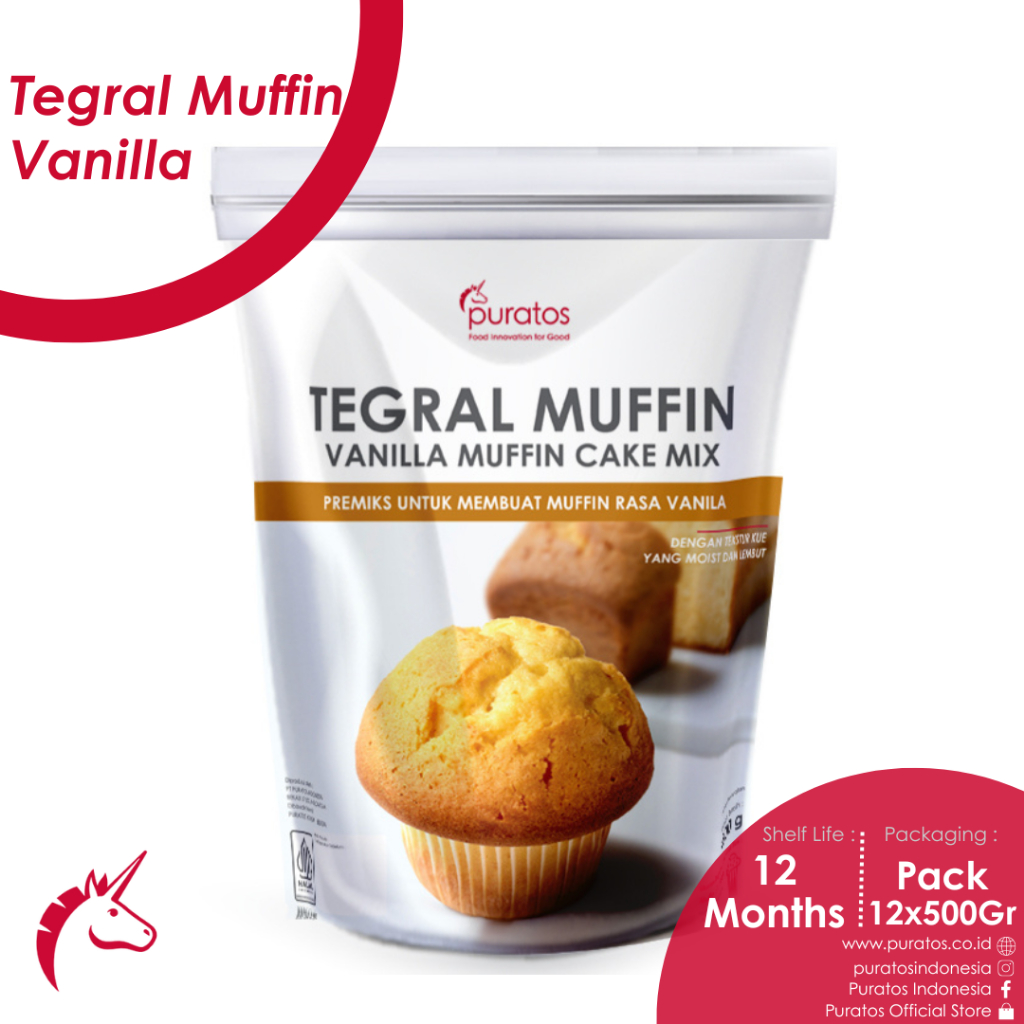 Puratos Tegral Muffin Vanilla Cake Mix / Premiks Untuk Membuat Muffin - 500Gr