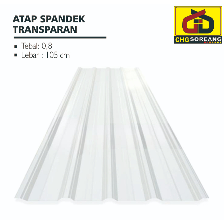 SPANDEK TRANSPARAN 105 CM / ATAP SPANDECK TRANSPARAN / KANOPI BENING TRANSPARAN / ATAP GARASI TRANSP