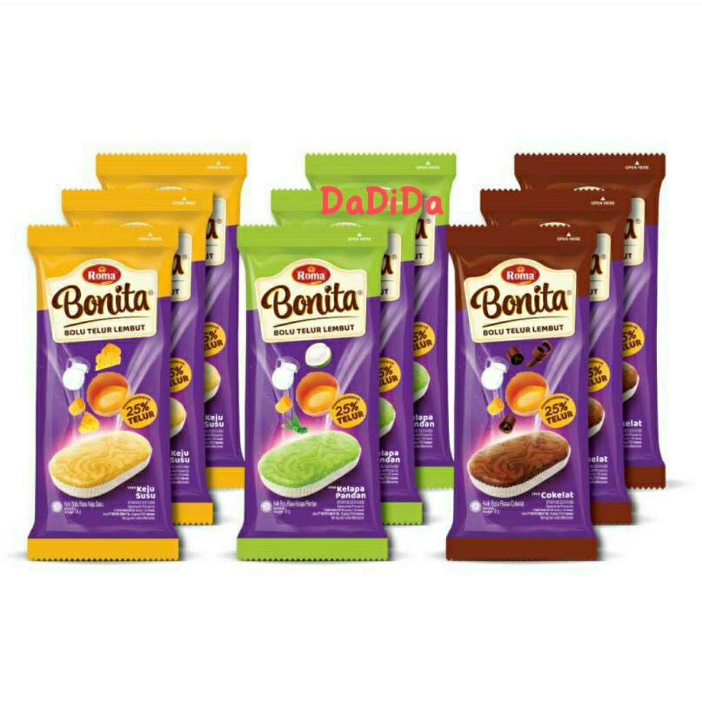 

Roma Bonita Bolu Telur Lembut 40 gr ( 1 pack isi 12 pcs) All Variant