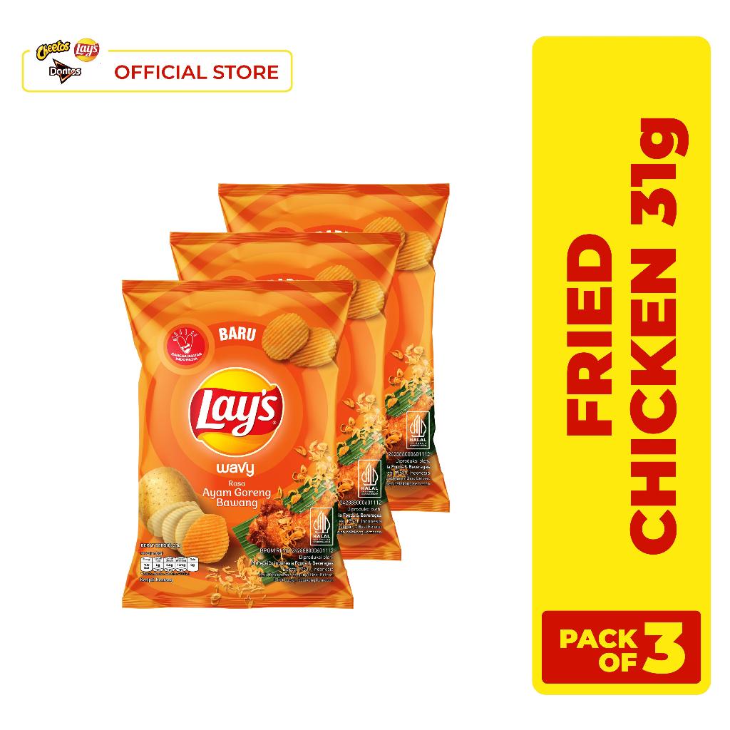 

Lay's Wavy Fried Chicken Potato Chips 31gr - Pack of 3