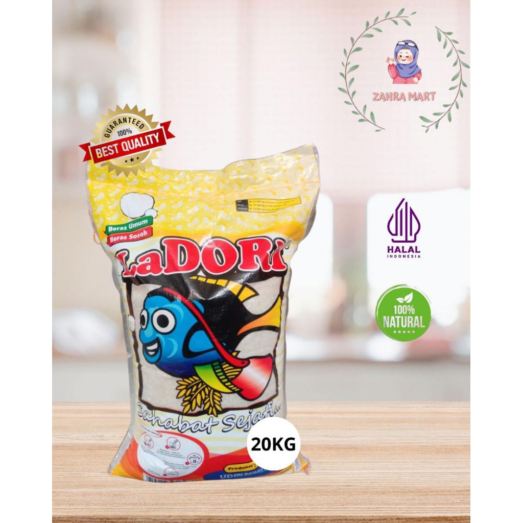 

Beras Ladori Premium 20Kg - 25Kg & 5Kg Repack Pulen wangi