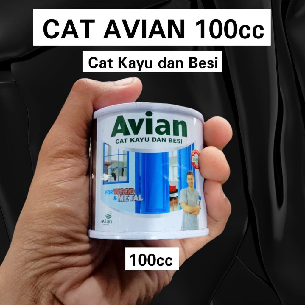 Cat AVIAN 100cc Cay Kayu dan Besi Hitam Putih Merah Kuning Hijau Biru Ungu Orange Oren tua muda cokl