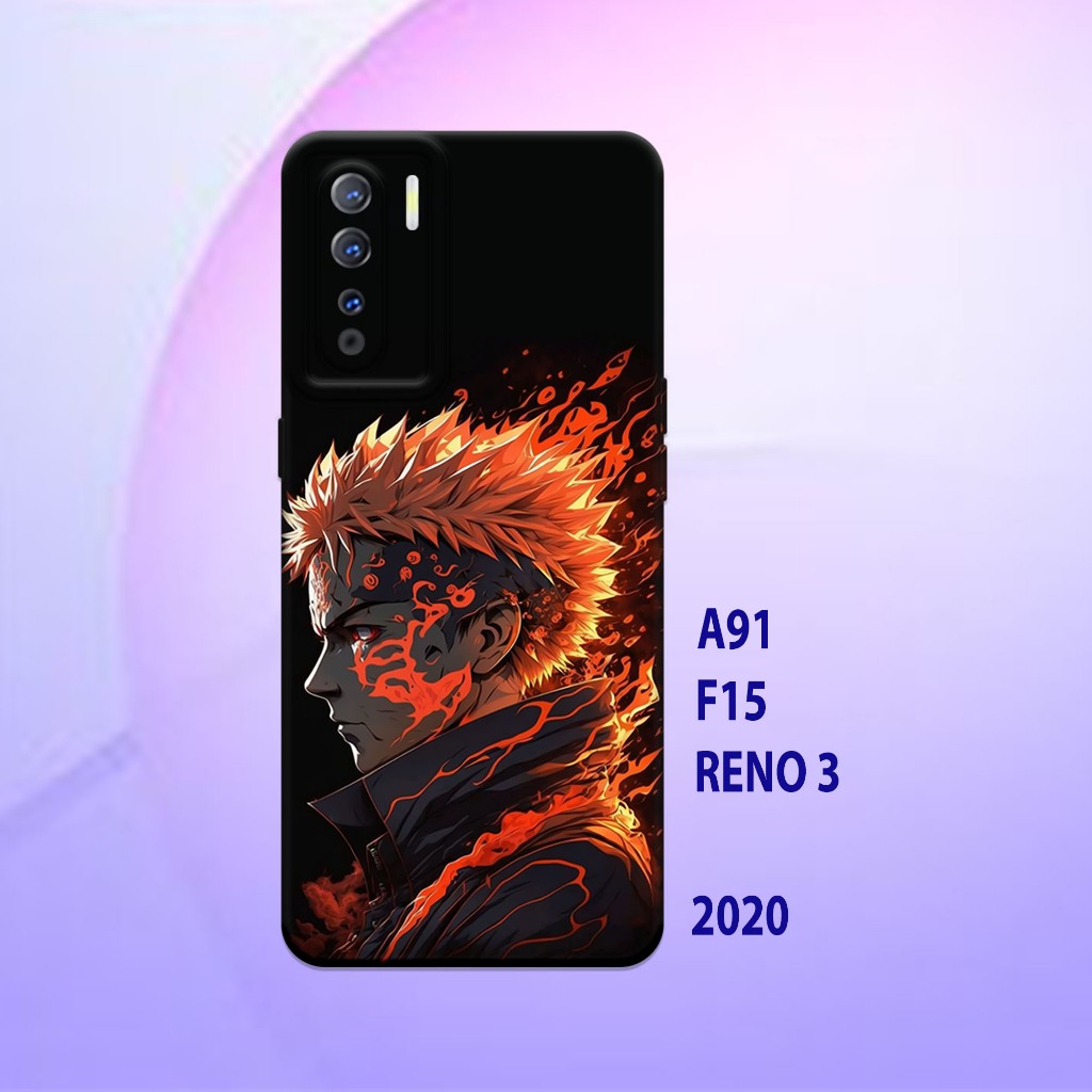 Silikon oppo A91 - oppo F15 - oppo Reno 3 _Casing case Proteksi HP bahan Lentur Tebal Hitam bening
