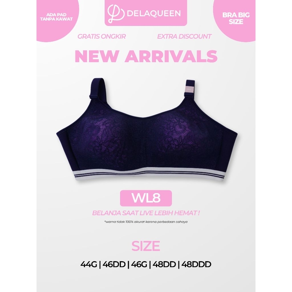 Delaqueen | Bra Big Size Bra Jumbo Bh Big Size 44G 46DD 46G 48DD 48DDD WL8