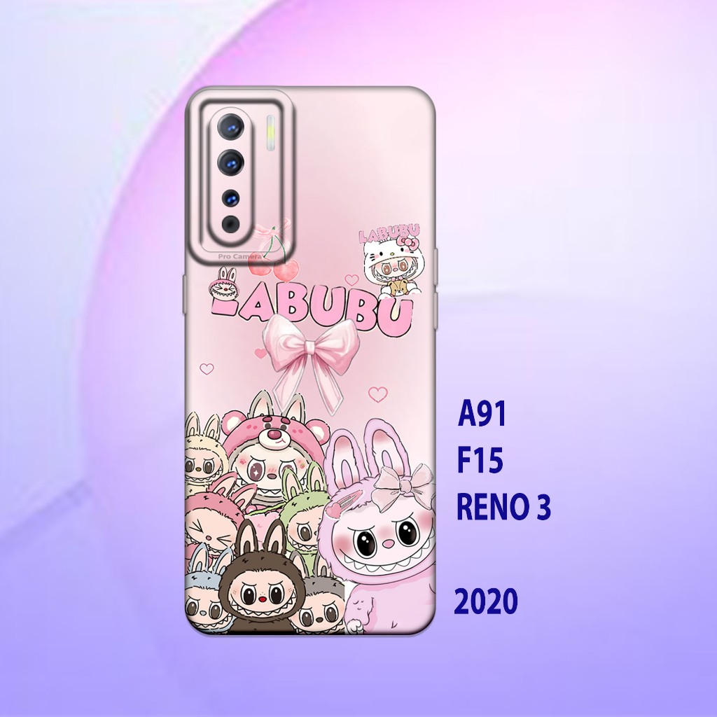 Silikon oppo A91 - oppo F15 - oppo Reno 3 _Casing case Proteksi HP bahan Lentur Tebal Hitam bening