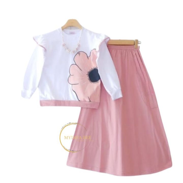 Gmis Lebaran Anak Cewek Setelan Anak Muslim Baju Myslim Anaj Baju Tunik Seteln Lebaran Ansk One Set 