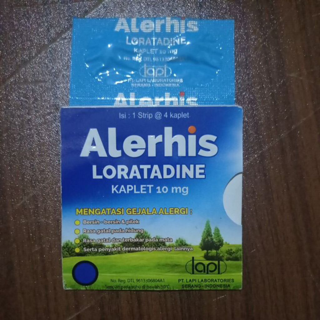 alerhis loratadine 10 mg 4 kaplet per strip