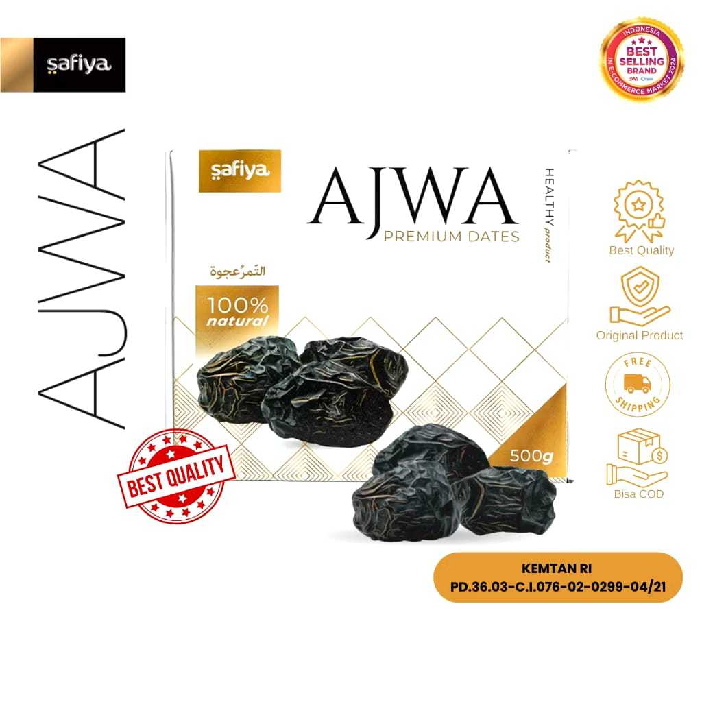

Safiya Kurma Ajwa 500 Gram Kurma Madinah Nabi Original Premium