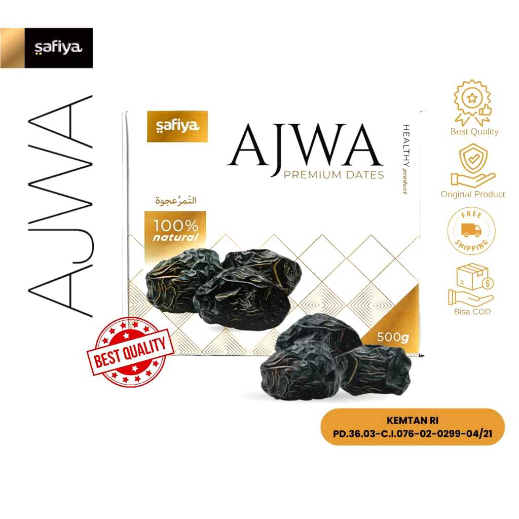 

Safiya Kurma Ajwa 500 Gram Kurma Madinah Nabi Original Premium