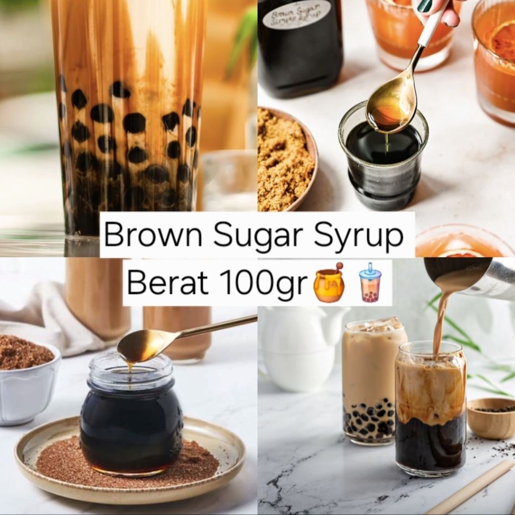 

Brown sugar syrup berat 100gr gula cair untuk topping boba drink gula merah cair minuman bubble sudah halal indonesia terlaris