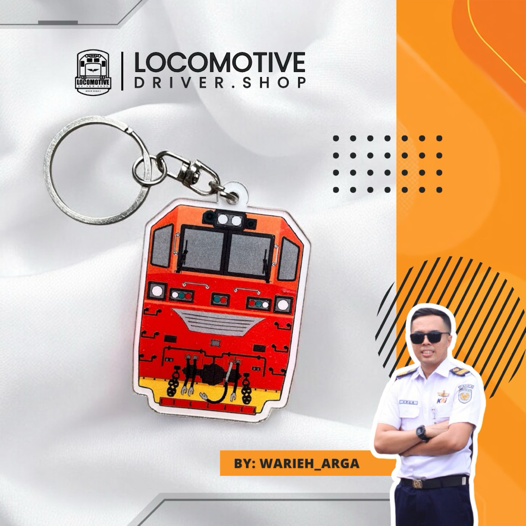 Gantungan Kunci Kereta Api Lokomotif CC300 V2 by @warieharga