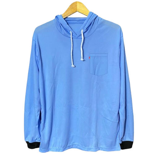 Kaos Basahan Kerja, Kaos Polos Lengan Panjang Kupluk tudung Topi ada Saku Kantonya,