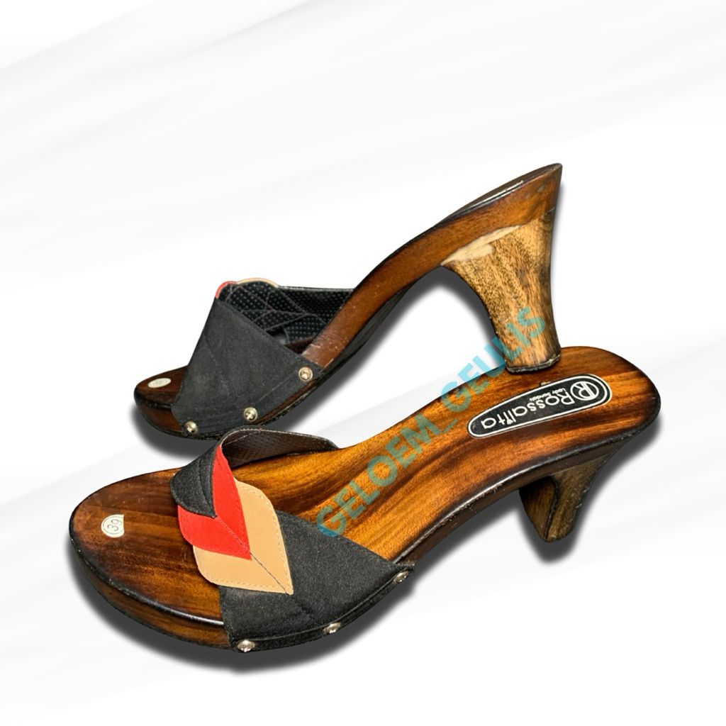 Sandal heels kayu wanita/kelom geulis wanita/high heels