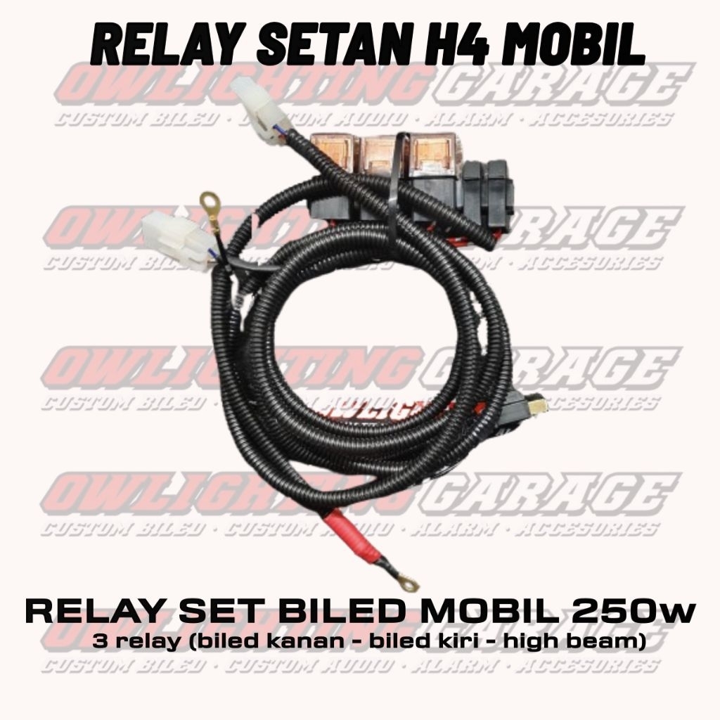 RELAY SET BILED H4 MOBIL 250watt PRO7 BEEBOT SABER no delay