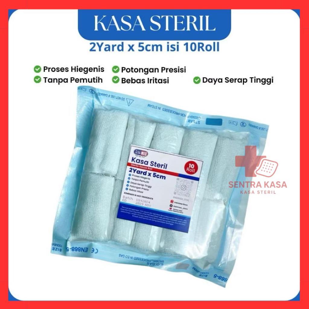 ISI 10 Kain Kasa Gulung Steril 2 Yard x 5 cm Kassa Steril Luka Roll Gulung