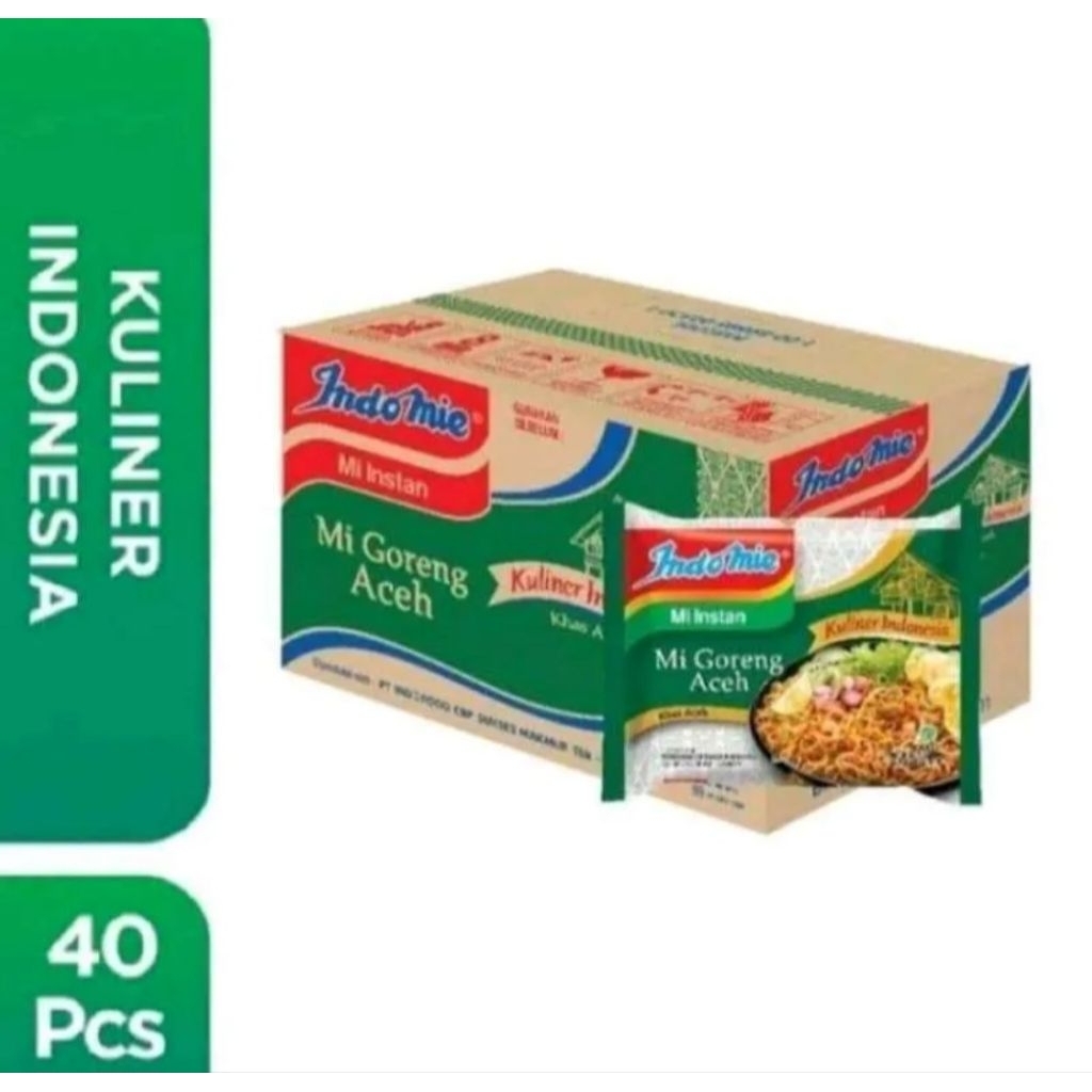 

Indomie Mie Goreng Aceh Mie Instan 90 gram [ 1 Dus Isi 40 Pcs ]