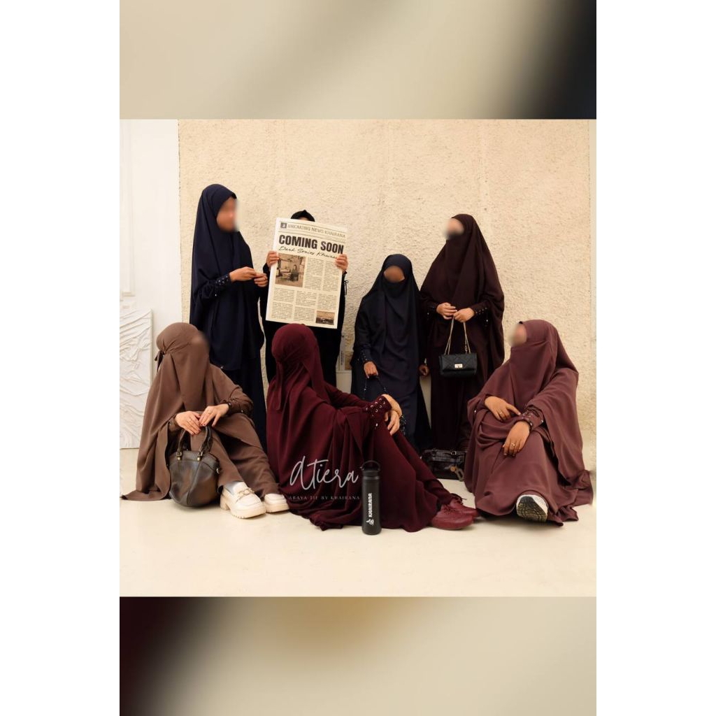 Gamis Dark Series Navy-Coksu-Old Cheddar by Khairana Muslim Wear Gamis Atiera Abiera Series| Khairan