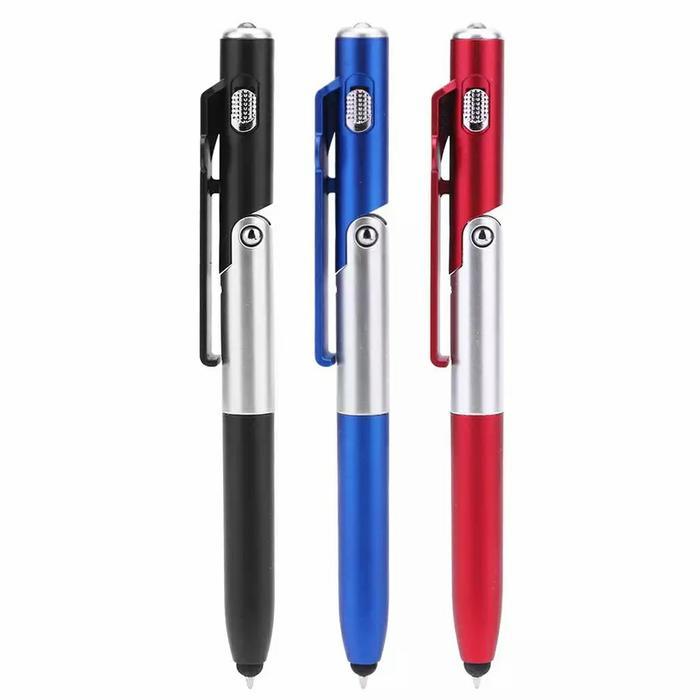 

Pulpen Multifungsi 4 in 1 Stylus Stand HP Senter Pen Led Ballpoint