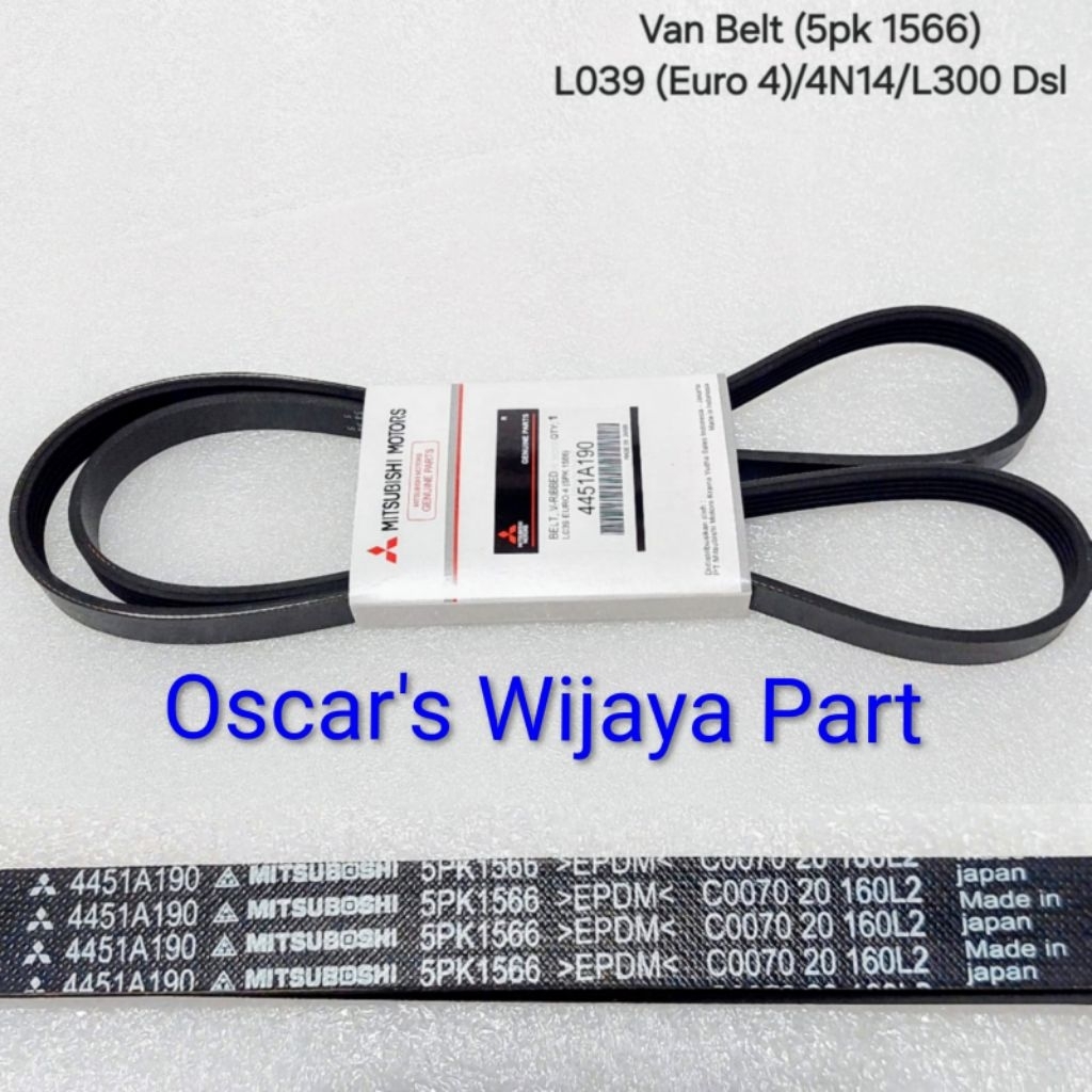 VAN BELT L039 EURO 4/ L300 DIESEL 4N14 (5PK -1566) TALI KIPAS RADIATOR MOBIL MITSUBISHI L039 EURO 4/