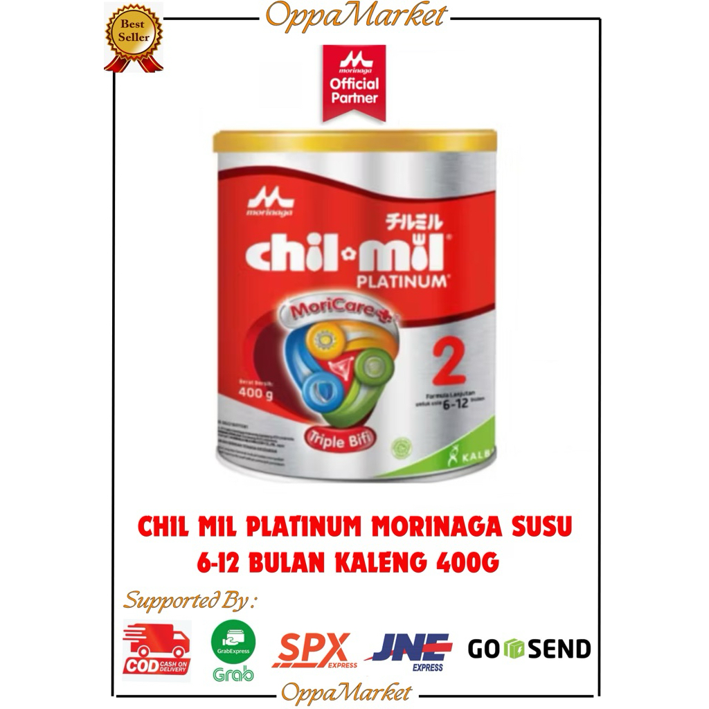 

CHIL MIL PLATINUM Morinaga Susu Balita 6-12 Bulan Kaleng 400G