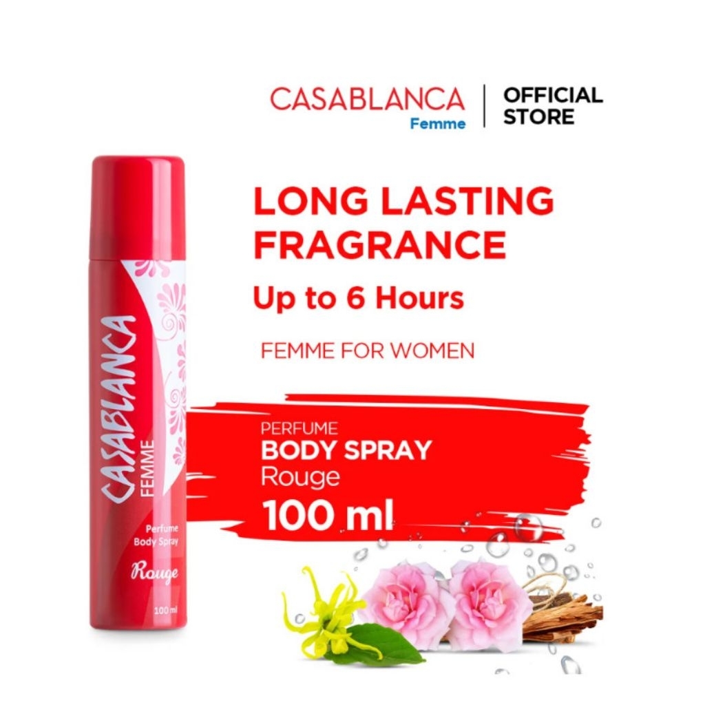 Casablanca Body Spray Red Rouge 100ml - Parfum Casablanca - Casablanca Merah