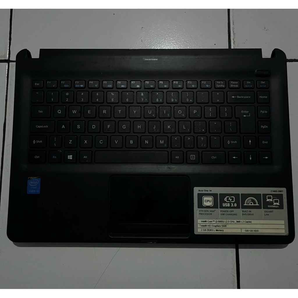 Keyboard Laptop Acer z1402 + touchpad + case bawah ori