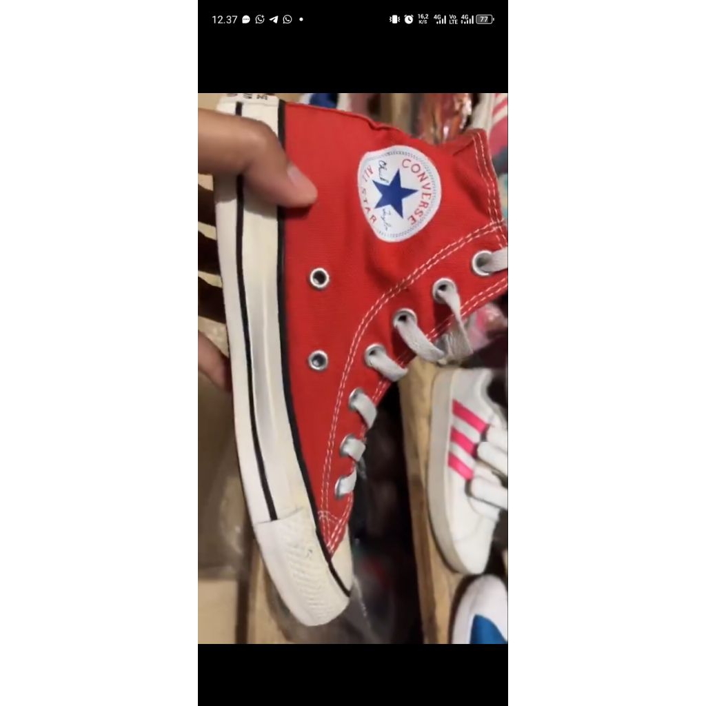 Sepatu Second Original Converse High Red 35