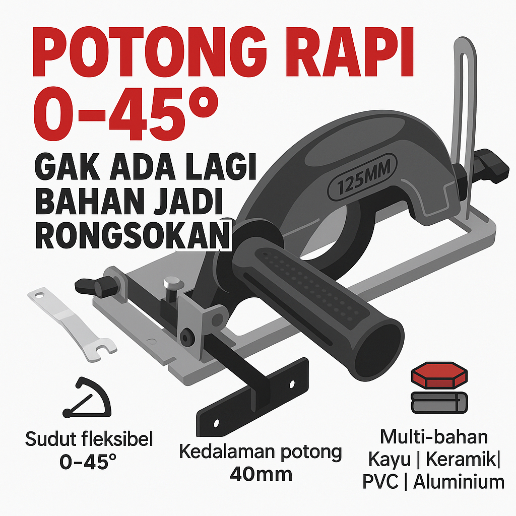 Dudukan Gerinda Miring 0-45° Bracket Pemotong Presisi Multifungsi | Dudukan Gerinda Tangan Jadi Mesi