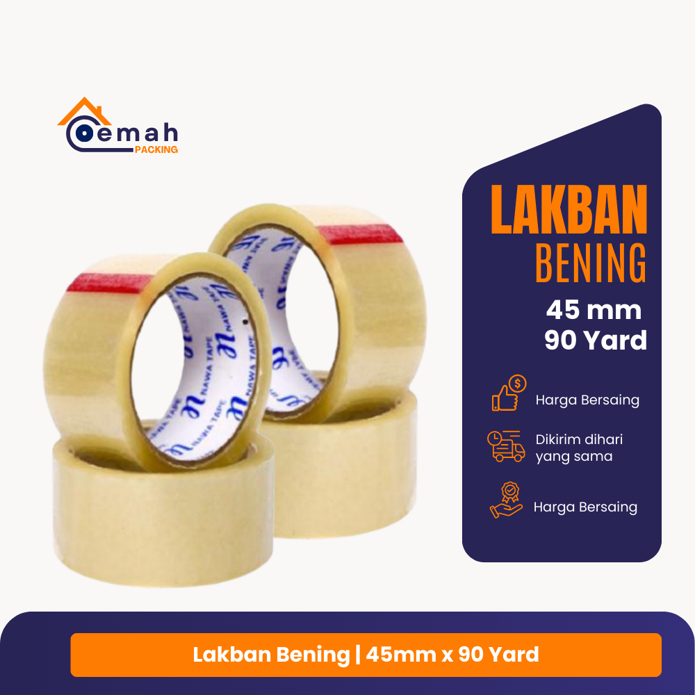 

Lakban Bening 45x90 yard Murah Berkualitas