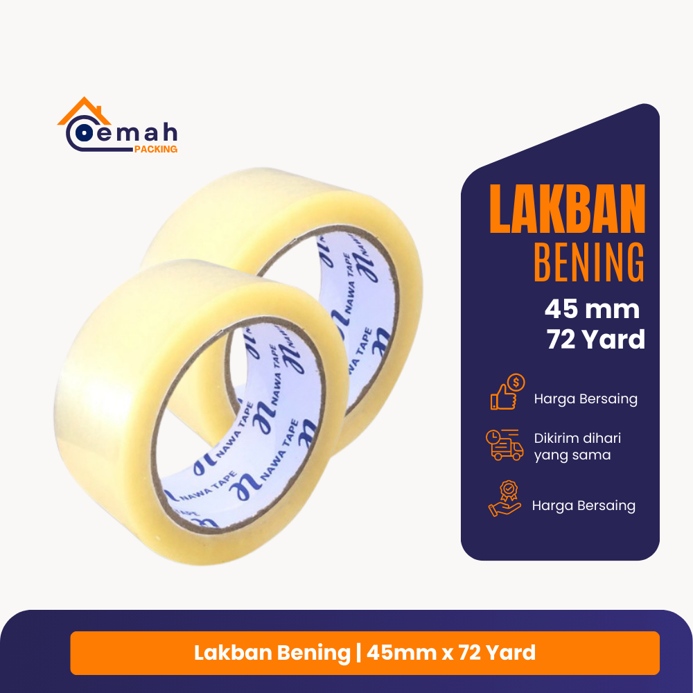 

Lakban 45x72 yard Bening Murah Berkualitas