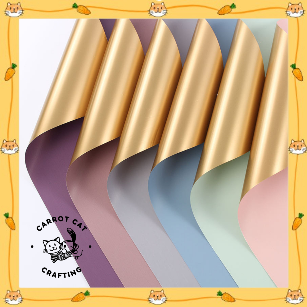 

Flower Wraping Paper / Kertas buket bunga / Kertas Bunga / Cellophane / Kertas Bunga Gold (5 Lembar)