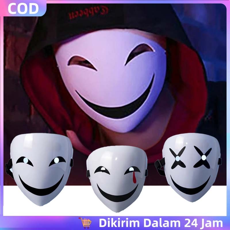 Topeng Lukis Wajah Kertas Polos V-Tec / Topeng Pria Wanita Kostum Cosplay / Topeng Wajah Penuh Karak