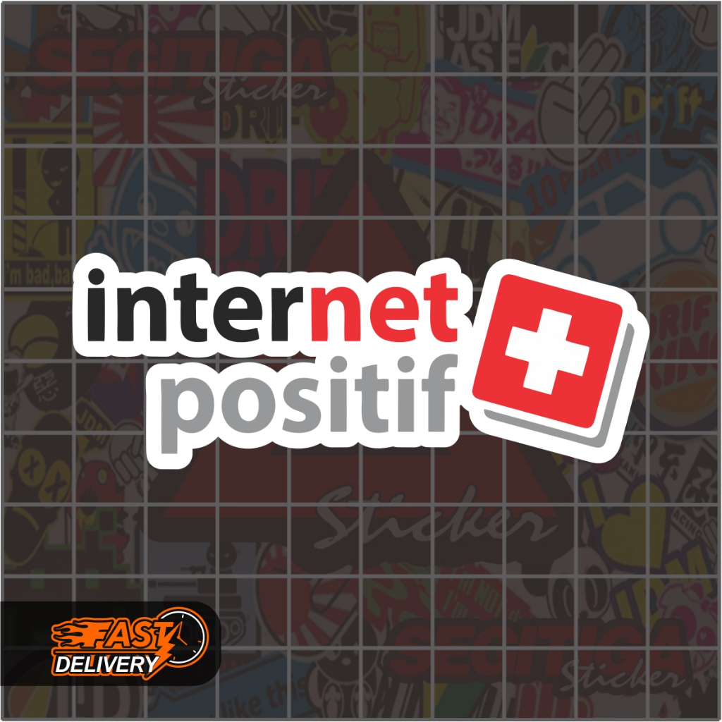 

Sticker Internet Positip Ukuran 8 x 3 Cm