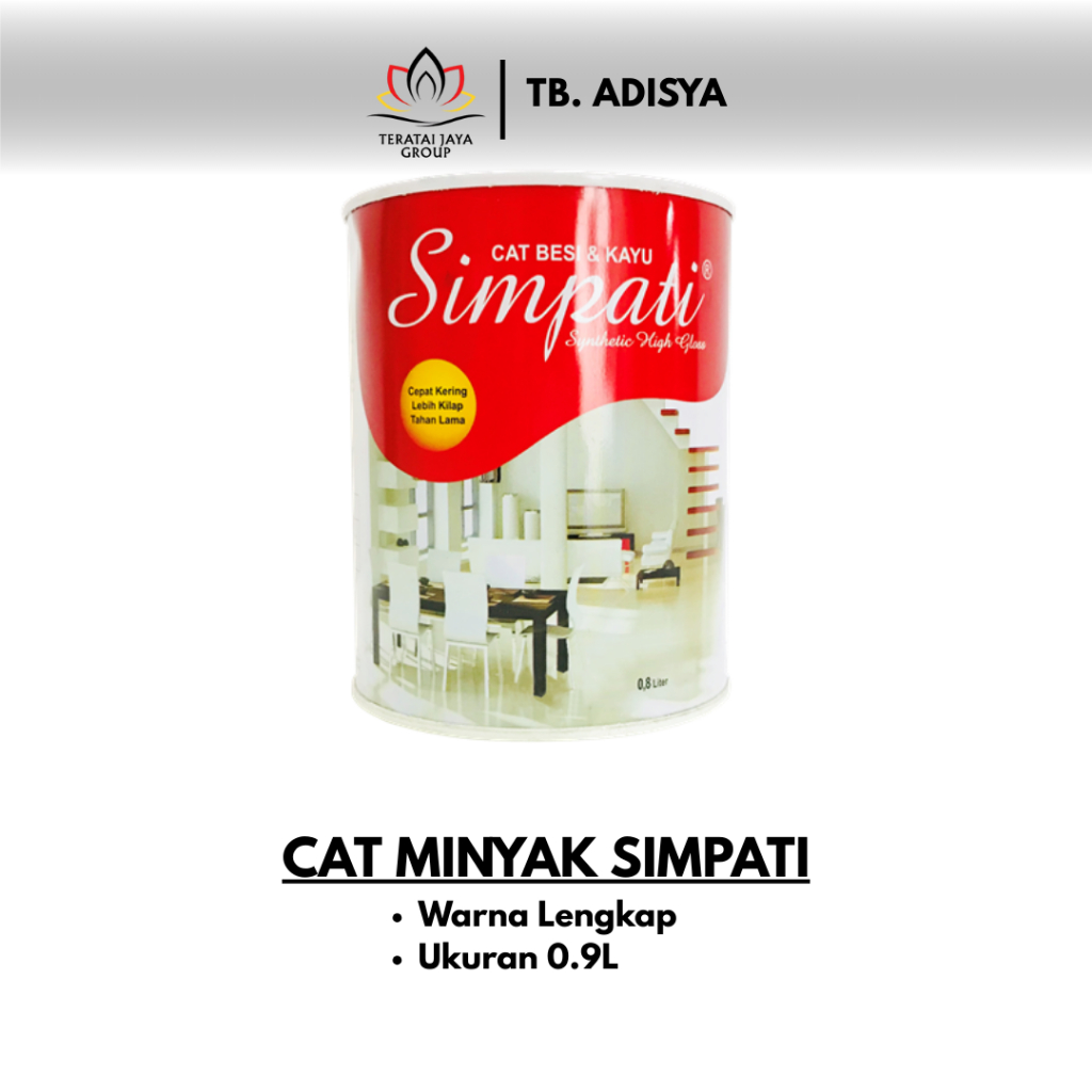 CAT MINYAK / Cat Minyak Kayu dan Besi SIMPATI 0.8L WARNA HITAM & PUTIH